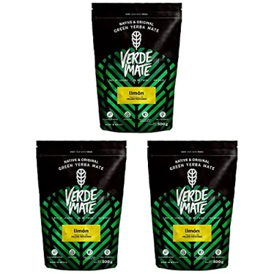 Abbildung von Mate Tee Verde Green Limon Grün Zitrone anregender Yerba aus Brasilien Glutenfrei (1500g (3x500g))
