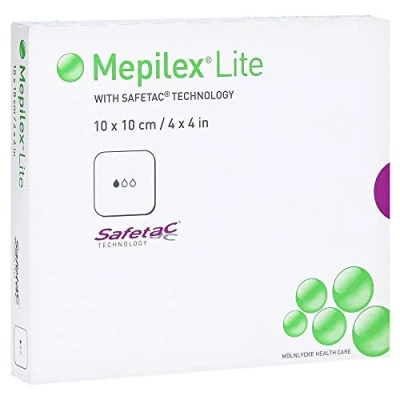 Abbildung von Mepilex Lite Schaumverband 10x10 cm ster 5 St