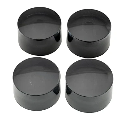Abbildung von Musiclily Pro Metrische Größe 18 Splines Zylinder Form Potiknopfe Speed Knobs für Gretsch Streamliner Style E Gitarre, Schwarz(4er Set)