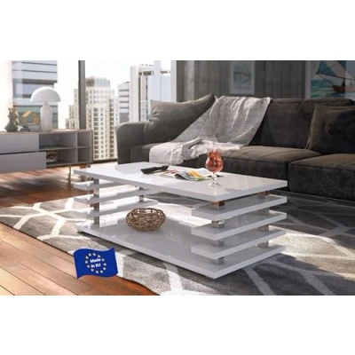 Abbildung von designimpex Couchtisch DC 3 Weiß Hochglanz Highgloss Tisch Wohnzimmertisch 120x60x40cm