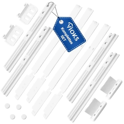 Abbildung von VIOKS Türmontageset für Schlepptür Ersatz Bauknеcht Whirlpool Ignis 481231019131 Indesit C00312150 Scharnier Kühlschrank Set Montageset Weiß Gefrierschrank