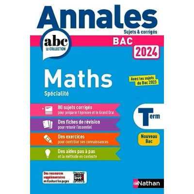Abbildung von Annales Bac Maths Term. 2024 Corrigé: Sujets &amp; corrigés