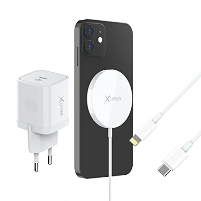 Abbildung von XLAYER MagFix Pro Wireless Charging Set Magsafe 20W Netzteil USB C Lightning Charger