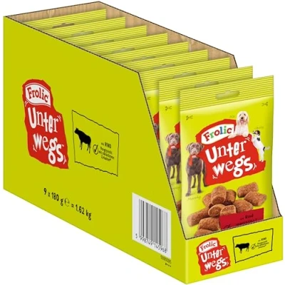 Abbildung von FROLIC Hundesnacks UNTERWGS im Beutel mit Rind 9x180g