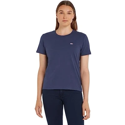 Abbildung von Tommy Jeans Regular C NECK TEE Tshirt basic, Damen, Größe: XXS, Blue