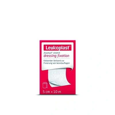 Abbildung von Fixomull® stretch von Leukoplast®, vollflächige Fixierung, 5 cm x 10 m, 1 Rolle, für empfindliche Haut