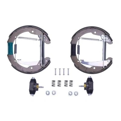 Abbildung von HELLA Shoe Kit Pro 8DB 355 004 721 Bremsensatz, Trommelbremse mit Radbremszylinder, Stellelement VOLKSWAGEN: Caddy 2 Kombi, Kastenwagen