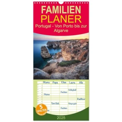 Abbildung von Familienplaner 2025 Portugal Von Porto bis zur Algarve mit 5 Spalten (Wandkalender, 21 cm x 45 cm), CALVENDO
