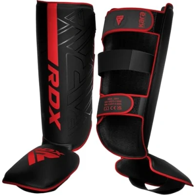 Abbildung von RDX Schienbeinschoner Kickboxen Kampfsport Muay Thai Training, Maya Hide Leder Kara Thaiboxen Schienbeinschutz, Schienbeinschützer Sparring Boxen Krav MAGA MMA Karate Taekwondo (MEHRWEG)