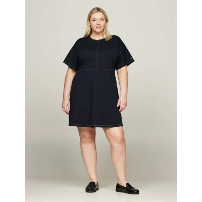 Abbildung von Tommy Hilfiger Curve Global Stitch Jerseykleid, Damen, Größe: 54, Desert sky