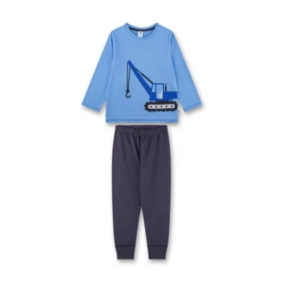 Abbildung von Sanetta Jungen Schlafanzug kurz Blau Hochwertiger und bequemer aus Bio Baumwolle für Jungen. Pyjamaset 098