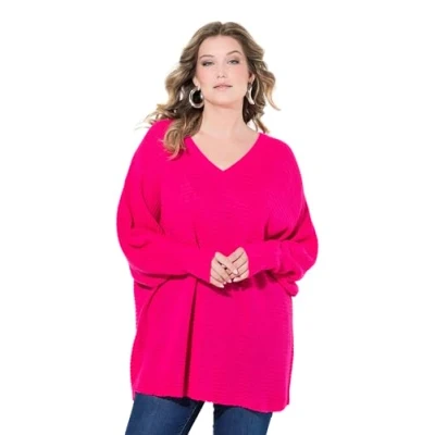 Abbildung von MIAMODA Strickpullover Pullover Poncho Look V Ausschnitt