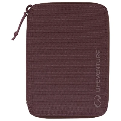 Abbildung von Lifeventure Geldbörse im Mini Reisen mit RFiD Schutz Bifold Reißverschluss und Reisepasshalter für Reisen, umweltfreundliches, recycelbares Material (Lila)