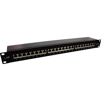 Abbildung von InLine 76824S Patchfeld Cat.6A 24 fach, 48,26cm (19&quot;), 1HE, schwarz RAL9005