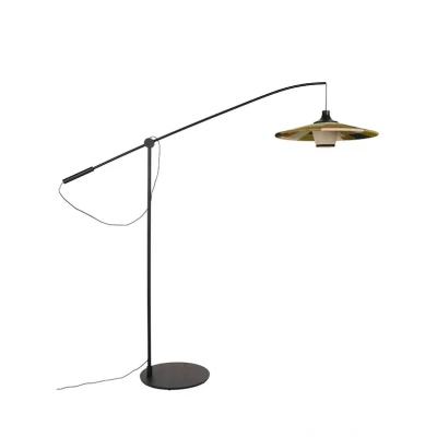 Abbildung von Forestier Parrot Stehlampe mit Abacá Schirm, grün
