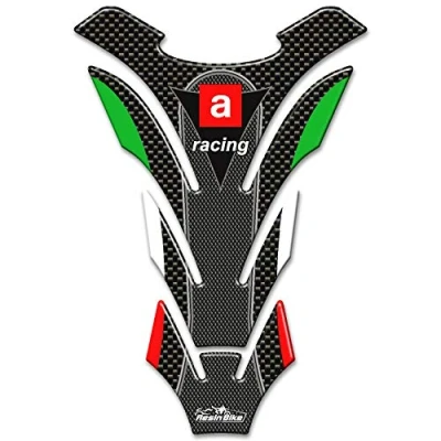 Abbildung von Resin Bike Aufkleber für Motorrad Kompatibel mit Aprilia. Tankabdeckung vor Stößen und Kratzern. 3D Harzklebstoff Universelle Version Kohlefaser Effekt Stickers Made in Italy