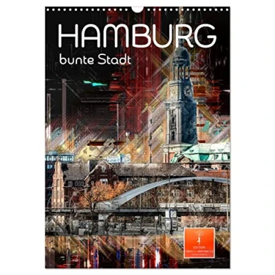 Abbildung von Hamburg bunte Stadt (Wandkalender 2025 DIN A3 hoch), CALVENDO Monatskalender