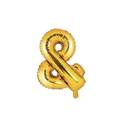 Abbildung von PartyDeco Folienballon Symbol &quot;&amp;&quot; Gold Geburtstag Hochzeit Jahrestag Größe ca. 35 cm Verlobung Silvesterparty Hel Deko