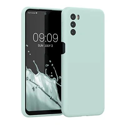 Abbildung von kwmobile Hülle kompatibel mit Motorola Moto G31 / G41 Silikon Handy Case Handyhülle weiche Oberfläche kabelloses Laden Cool Mint