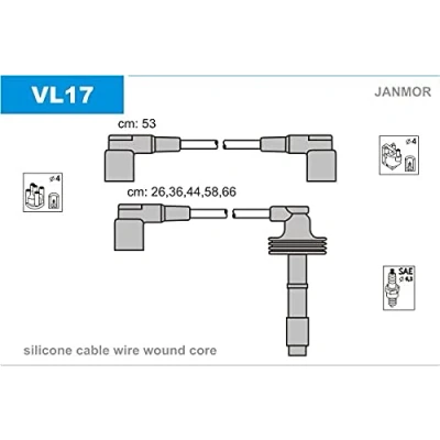 Abbildung von JANMOR VL17 Zündkabelsatz VOLVO: 850 Kombi, V70 I, Limousine