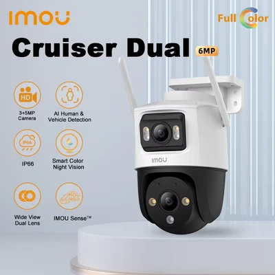 Abbildung von Imou Cruiser Dual 6MP Innovative PTZ WLAN Überwachungskamera (für Außenbereich, mit zwei unabhängigen Objektiven und intelligenter Nachverfolgung, 2 Wege Audio, intelligente Erkennung)