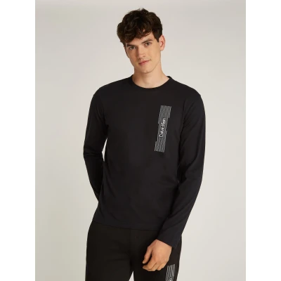 Abbildung von Calvin Klein Horizontal LOGO Langarmshirt, Herren, Größe: Large, Black