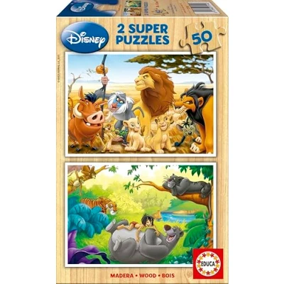 Abbildung von Educa Puzzle Animal Fiends (2x50 cm), Puzzleteile