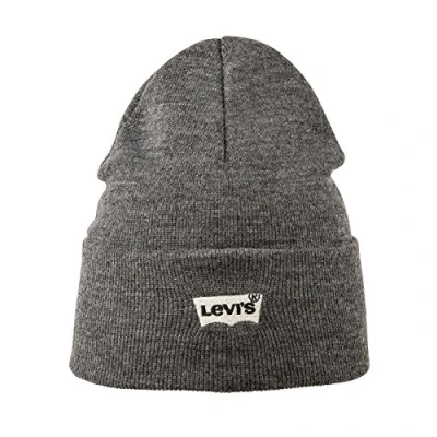 Abbildung von Levi&#039;s Batwing Embroidered Slouchy Beanie Unisex Mütze, Größe: One Size, Regular grey