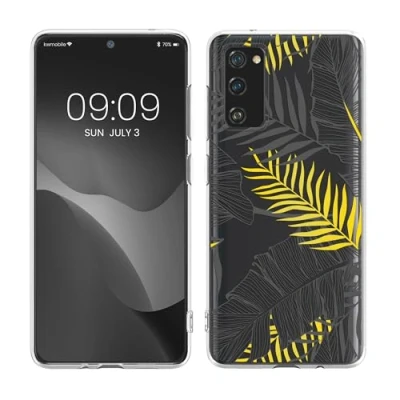 Abbildung von kwmobile Case kompatibel mit Samsung Galaxy S20 FE Hülle Silikon Transparent Dschungel Gelb Grau