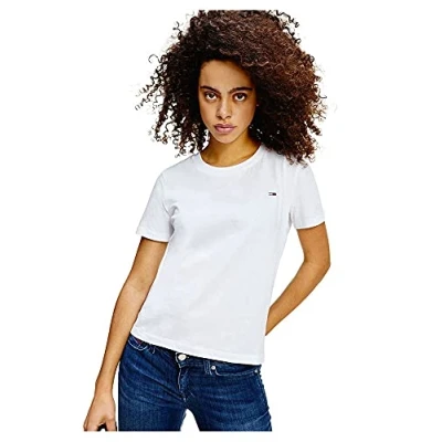 Abbildung von Tommy Jeans Regular C NECK TEE Tshirt basic, Damen, Größe: 3XL, White