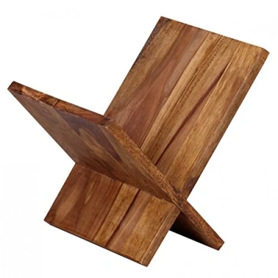 Abbildung von FINEBUY Zeitungsständer SuVa2548_1 (Sheesham Massivholz X Form 31 cm, Prospekthalter), Zeitschriftenständer Modern, Buchständer