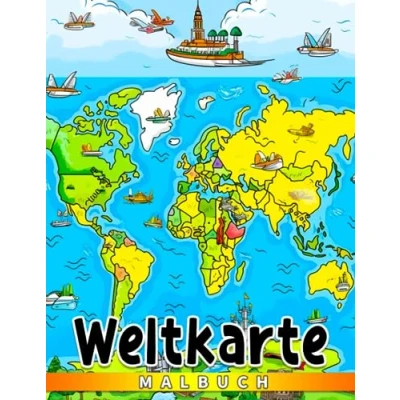 Abbildung von Weltkarte: Ein lustiges und lehrreiches Ausmalbuch mit Kartenmotiven für Kinder im Alter von 6 9 Jahren
