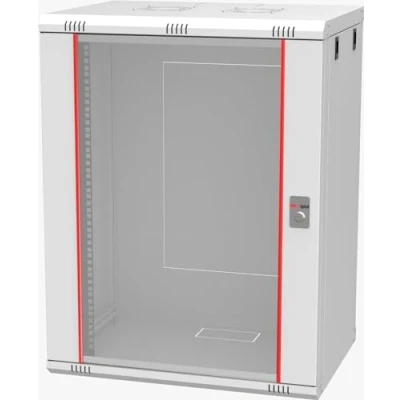Abbildung von Netzwerkschrank, Serverschrank 19 Zoll Rack 6HE 7HE 9 HE 12HE 16HE 400 mm Tiefe Wandmontage Montiert Sicherheitsglastür Grau (16HE)