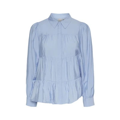 Abbildung von YAS Yaspala Shirt Hemdbluse, Damen, Größe: Medium, Kentucky blue