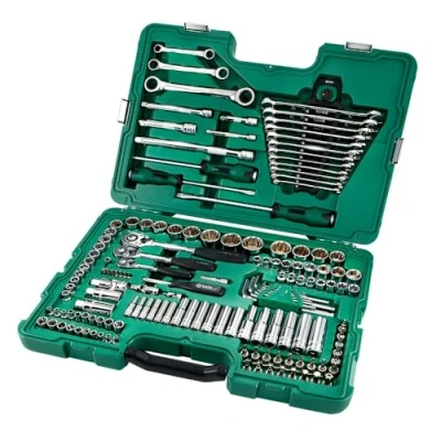 Abbildung von SATA ST09510SJ 150 teiliges metrisches/SAE Steckschlüssel Set, 1/4&quot;, 3/8&quot; und 1/2&quot; Antrieb, 6 12 kant, poliert, im Aufbewahrungskoffer, grün