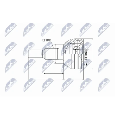 Abbildung von NTY NPZ CH 020 Gelenksatz Vorderachse, radseitig HONDA: CIVIC 8 Hatchback, CADILLAC: SRX
