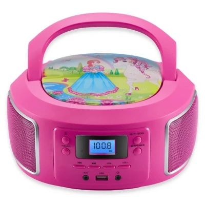 Abbildung von Cyberlux CL 960 tragbarer CD Player (CD, Kinder tragbar, Boombox, Musikbox, FM Radio mit MP3 USB)