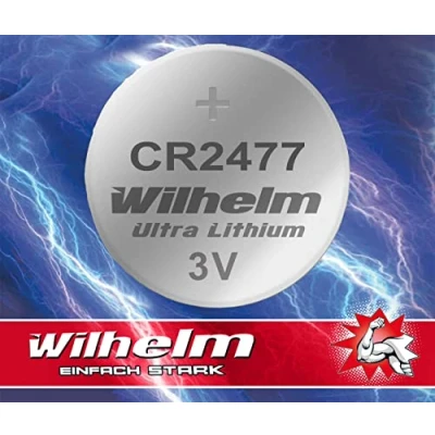 Abbildung von 1 x CR2477 CR 2477 WILHELM Lithium Knopfzelle 3V 1070 mAh ø24 7,7 mm Batterie DL2477