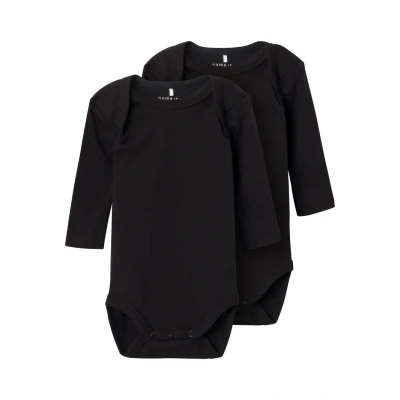 Abbildung von Name it Nbnbody Solid Unisex 2 PACK Body für Kinder, Größe: 80, Black