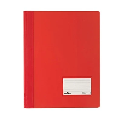 Abbildung von DURABLE Hefter Schnellhefter DURALUX® 2680 03 rot m. Namensschild, mit Beschriftungsfenster 90x57mm