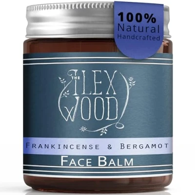 Abbildung von The Ilex Wood Weihrauch und Bergamotte Gesichtsbalsam 100% natürlich, vegan, feuchtigkeitsspendend, Anti Aging, tierversuchsfrei, palmölfrei, plastikfrei, handgefertigt 60 ml