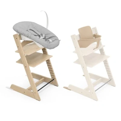 Abbildung von Stokke Tripp Trapp Hochstuhl, Oak Natural/Natural (inklusive Stuhl &amp; Baby Set2) mit Newborn Set Sicheres, verstellbares, ergonomisches Design