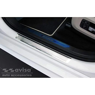 Abbildung von Avisa INOX Door sill Protectors Compatible with BMW X7 G07 2019 &#039;Lines&#039; 4 Pieces