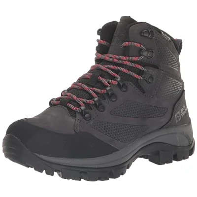 Abbildung von Jack Wolfskin Rebellion Texapore MID Gummistiefel, Damen, Größe: 35.5, Grey/red Schuhe