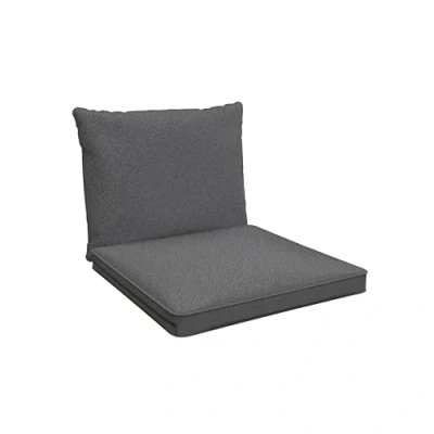 Abbildung von POKAR Loungekissen Stuhlkissen für Stuhl Rattanmöbel Gartenmöbel Kissen, 2er Set (1x Sitzkissen 70x70x5 cm + 1x Rückenlehne 70x40x15 cm), Grau