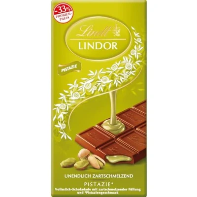 Abbildung von Lindt Schokolade LINDOR Pistazie, Promotion 100 g Tafel Feinste Vollmilch mit unendlich zartschmelzender Füllung Pistaziengeschmack Schokoladentafel Schokoladengeschenk