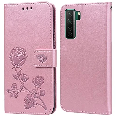 Abbildung von PKQTOP Hülle für Huawei P40 Lite 5G Handyhülle,Klappbar Tasche Case,Standfunktion,Kartenfach,Silikon Bumper,Stoßfeste Schutzhülle Cover