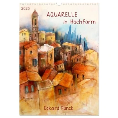 Abbildung von Aquarelle in Hochform (Wandkalender 2025 DIN A3 hoch), CALVENDO Monatskalender