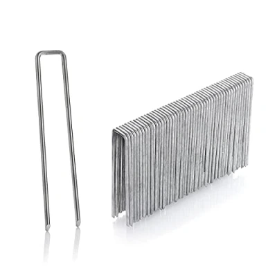 Abbildung von GardenMate 50 Erdanker verzinkt, 100mm lang, 13mm breit, Ø 2,9 mm, Befestigungsanker Bodenanker für den Garten aus verzinktem Stahl, Erdnägel Heringe zur Befestigung von Unkrautvlies, Kunstrasen
