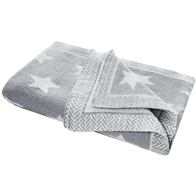 Abbildung von Bio Babydecke 100% Baumwolle (kbA) GOTS zertifiziert, Sterne Grau, 80 x 100 cm